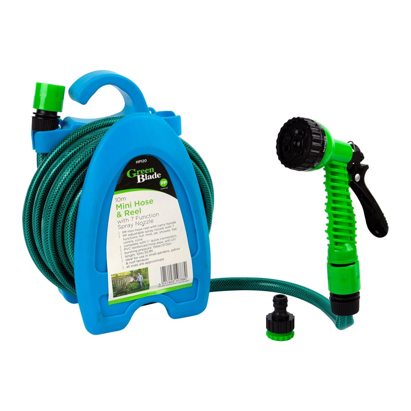 15m Flat Hose with Spray Gun - By Green Blade