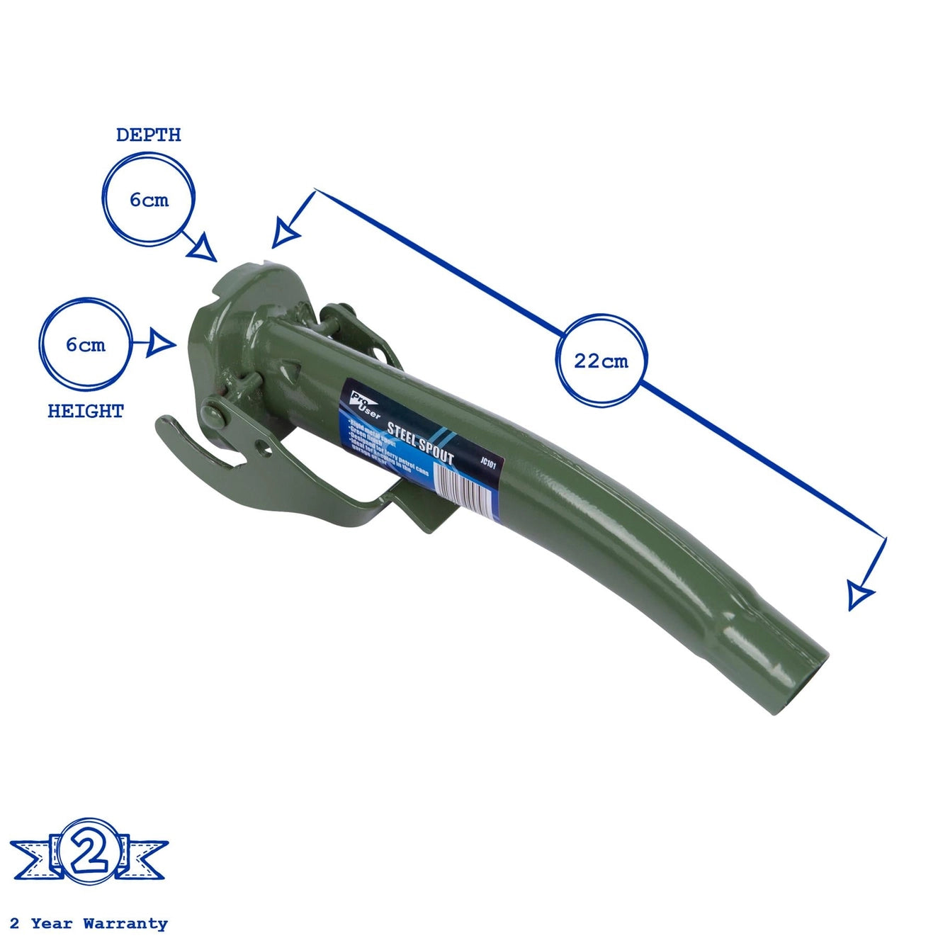 Bec verseur pour jerrican en acier de 22 cm – Par Pro User