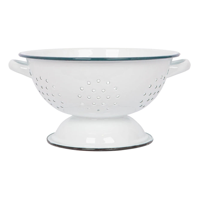 23.5cm White Enamel Colander