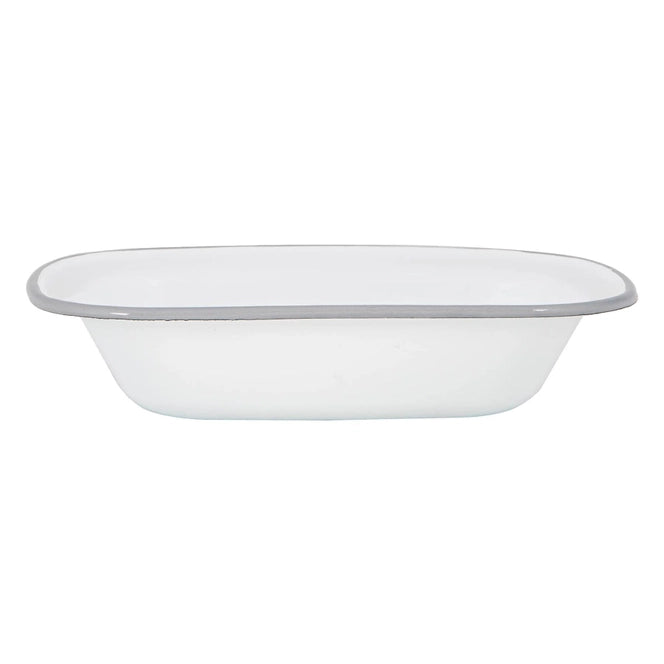 Fuente para tarta de esmalte blanco de Argon Tableware - 25,5 cm