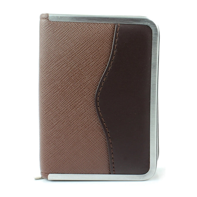 Coffret de manucure marron Saffiano de taille moyenne