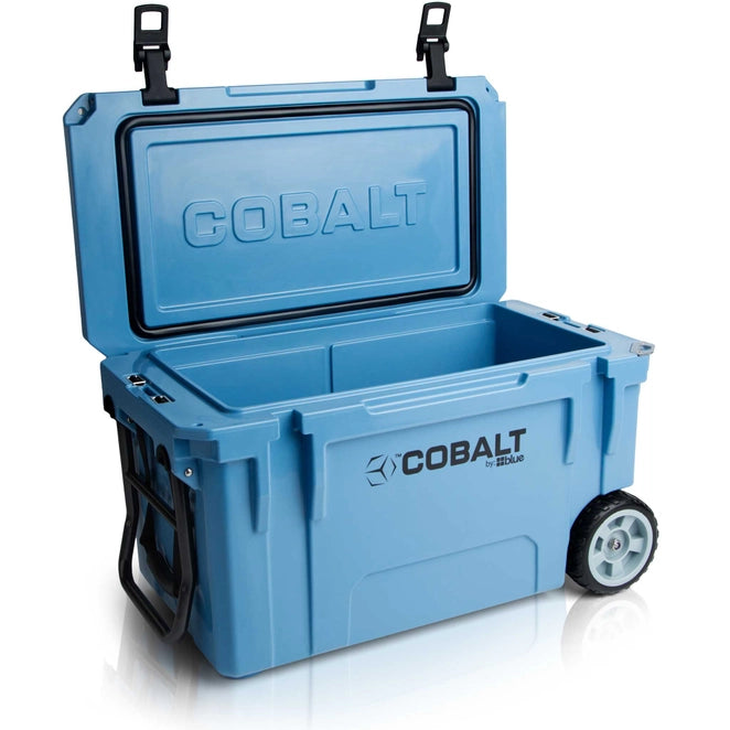 Glacière super-réfrigérée Cobalt 55 pintes avec roulettes, moulée par rotation