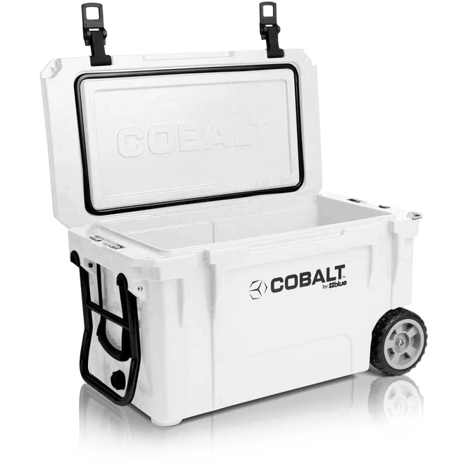 Glacière super-réfrigérée Cobalt 55 pintes avec roulettes, moulée par rotation
