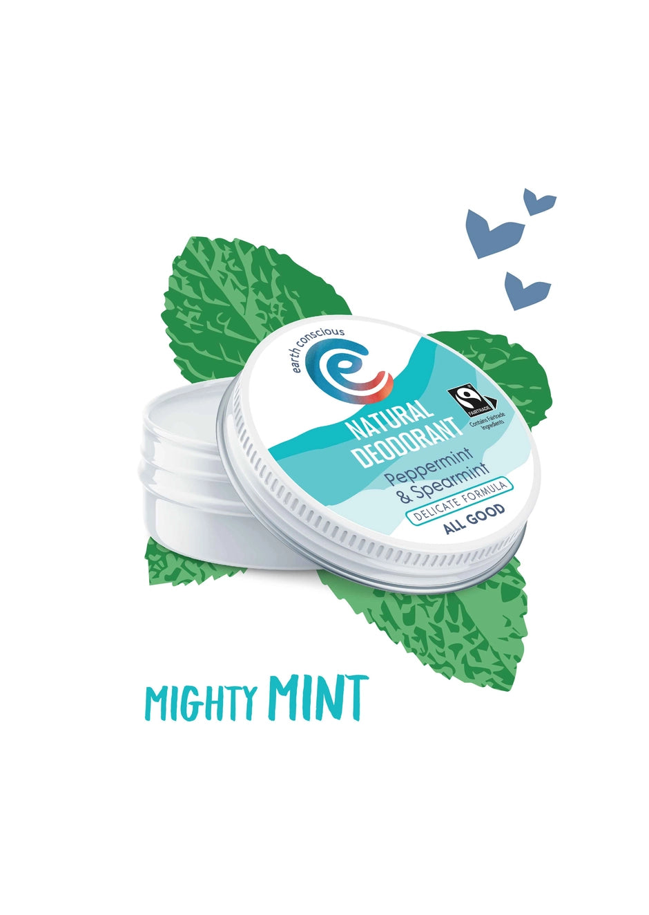 Délicat - Déodorant naturel sans bicarbonate à la menthe poivrée et à la menthe verte 60 g