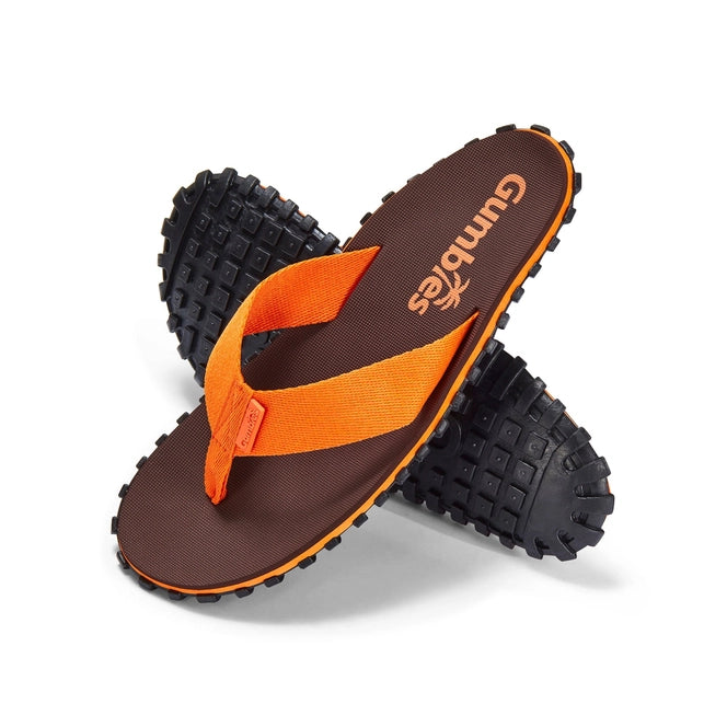 Chanclas Duckbill para hombre, color marrón y naranja