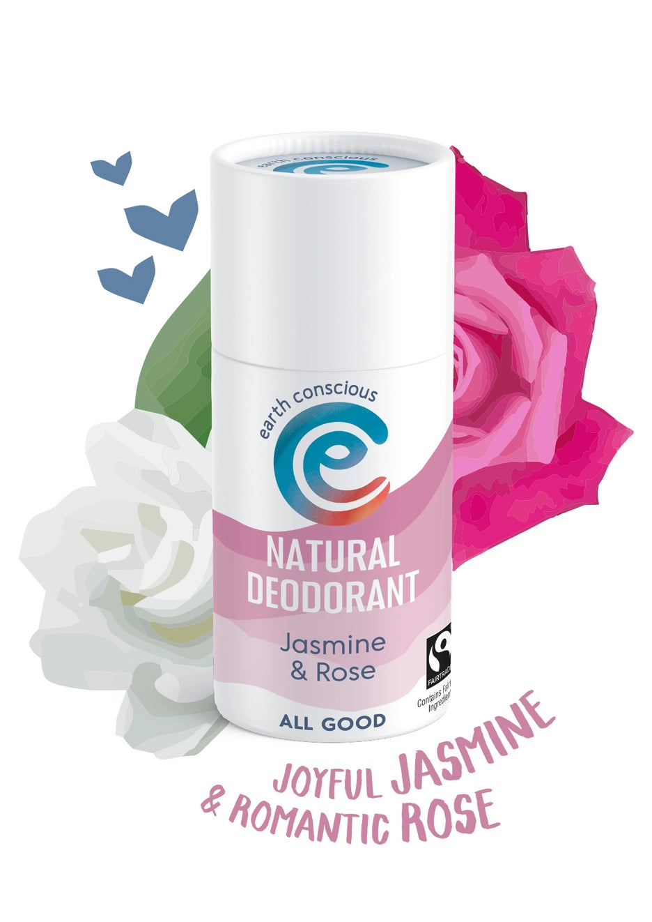 Déodorant naturel en stick au jasmin et à la rose, 60 g, Earth Conscious