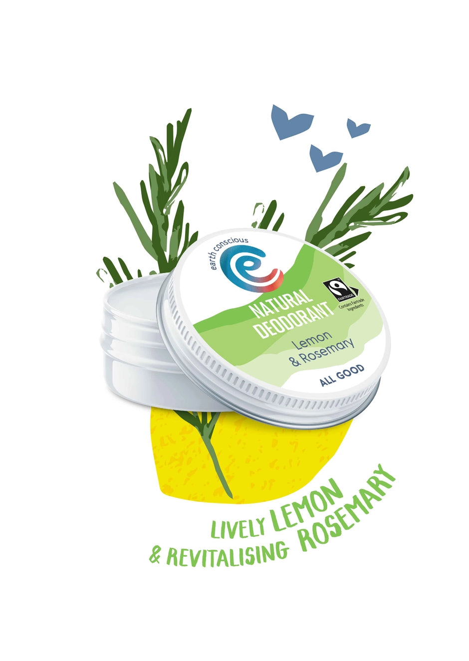 Baume déodorant naturel Earth Conscious - Citron et romarin