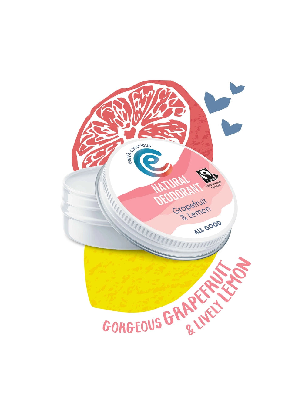 Baume déodorant naturel Earth Conscious Pamplemousse et citron