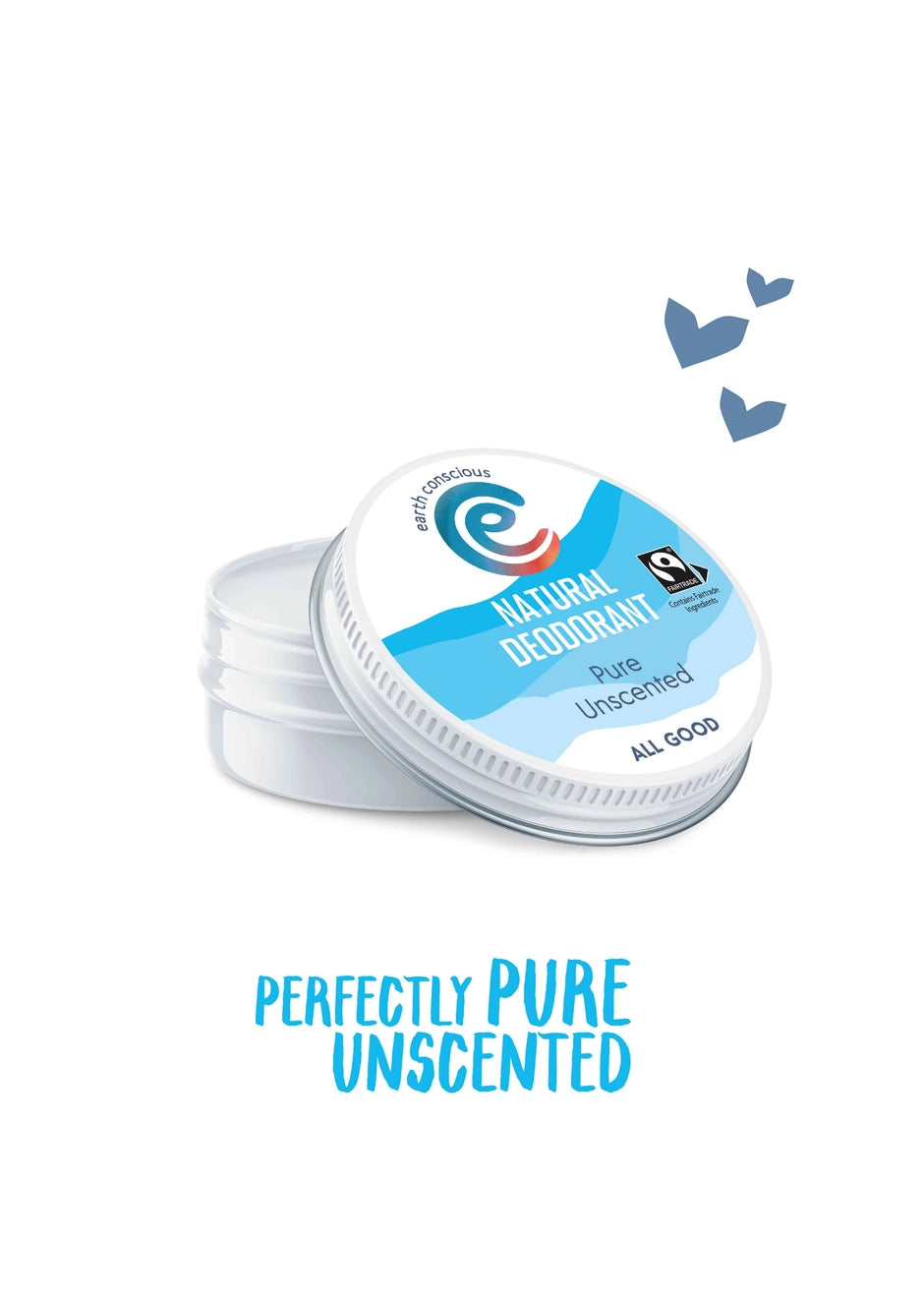 Baume déodorant pur et non parfumé Earth Conscious, boîte de 60 g