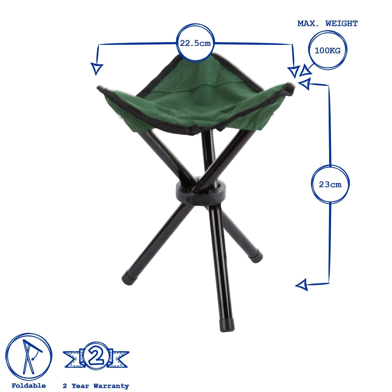 Tabouret de camping pliable en toile – Par Redwood