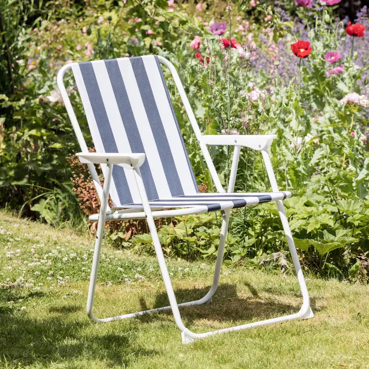 Fauteuil de jardin pliant Harbour Housewares (noir et blanc)