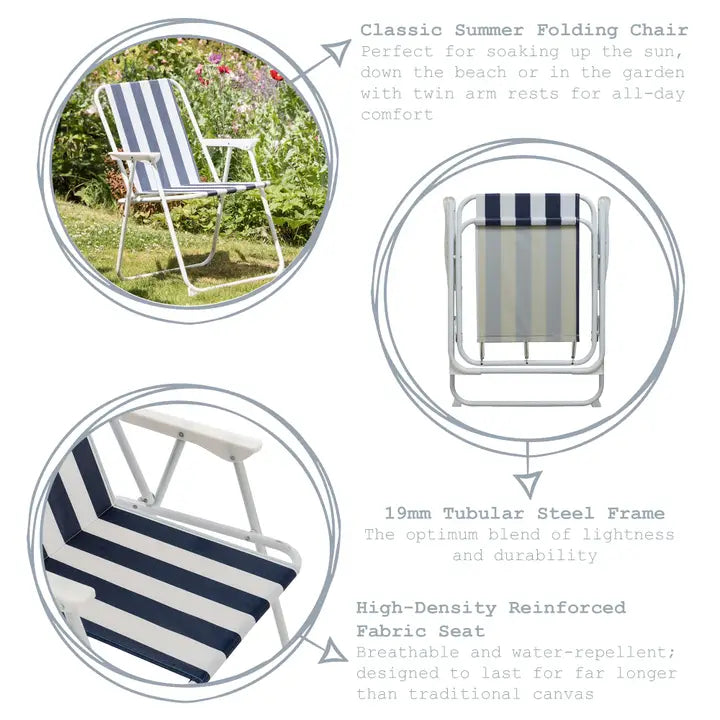 Fauteuil de jardin pliant Harbour Housewares (noir et blanc)