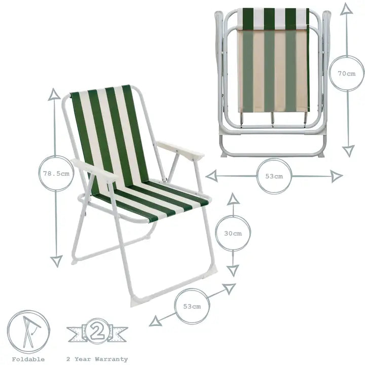 Fauteuil de jardin pliant Harbour Housewares (vert et blanc)
