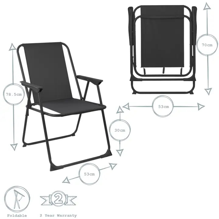 Fauteuil de jardin pliant Harbour Housewares (noir)
