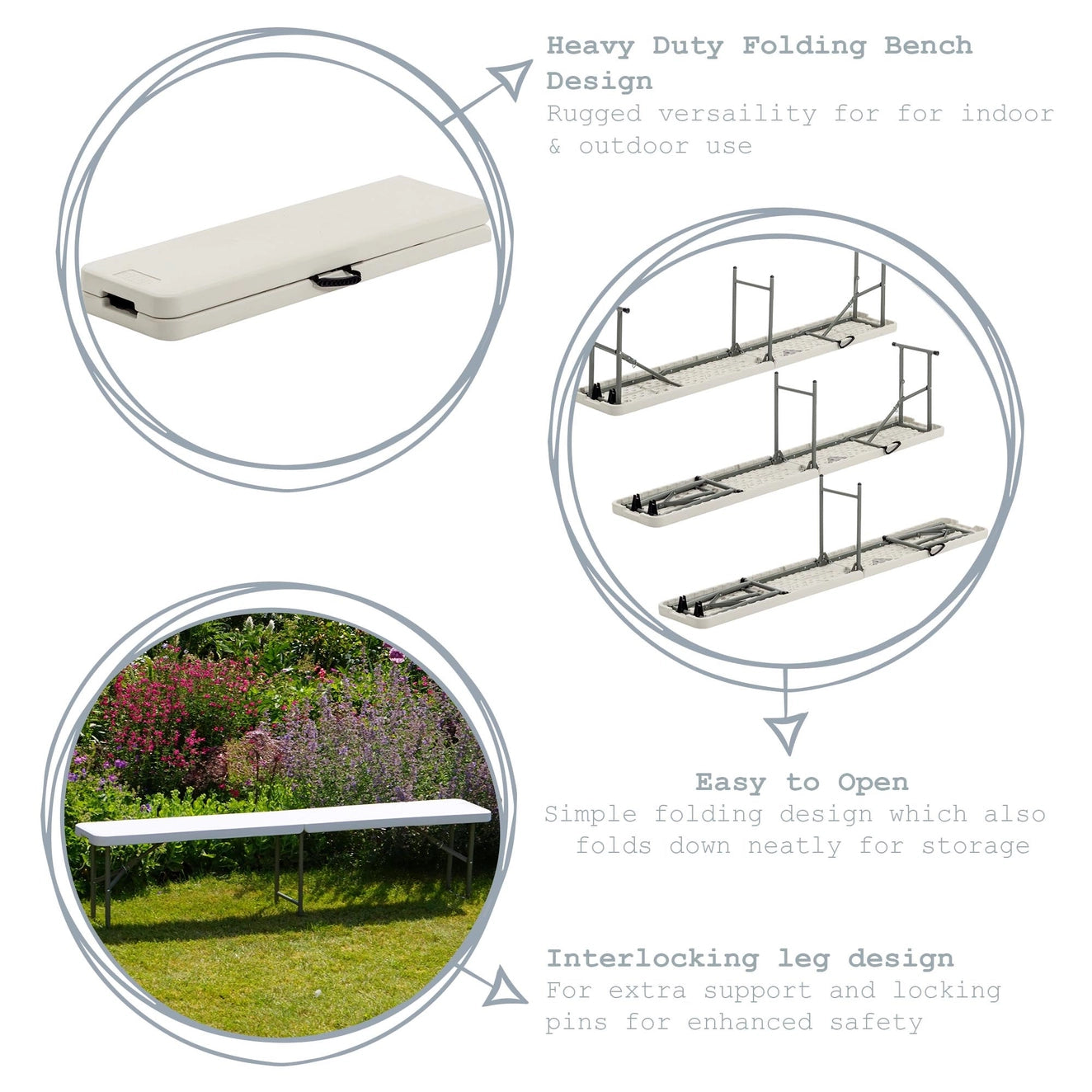 Banc de pique-nique et de camping pliable Harbour Housewares