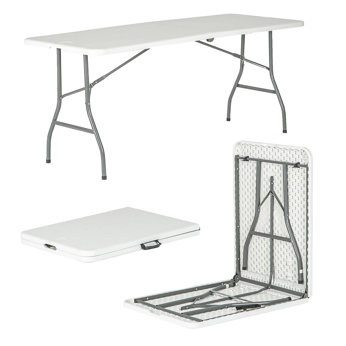 Harbour Housewares Rectangle Trestle Folding Table - 6"ft