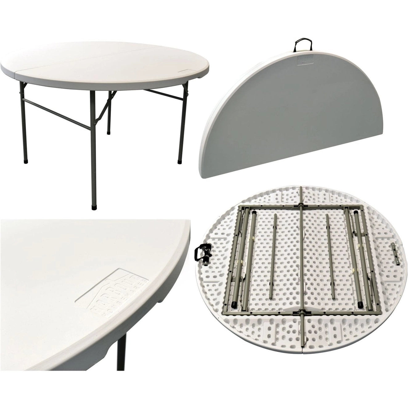 Harbour Housewares Round Trestle Folding Table 4"ft
