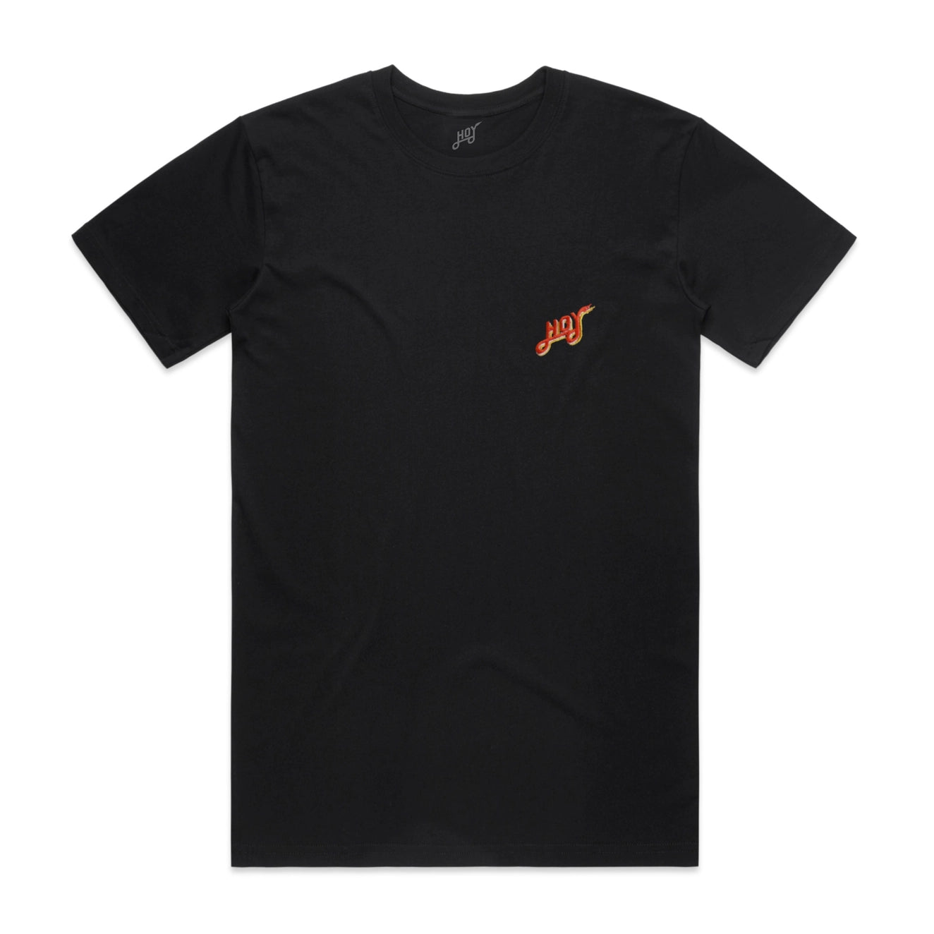 T-shirt bio brodé Hoy Classics - Noir / Lever de soleil