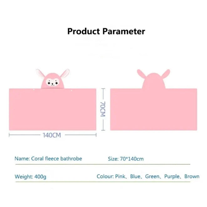 Serviette polaire corail pour enfant | Poncho polaire pour bébé