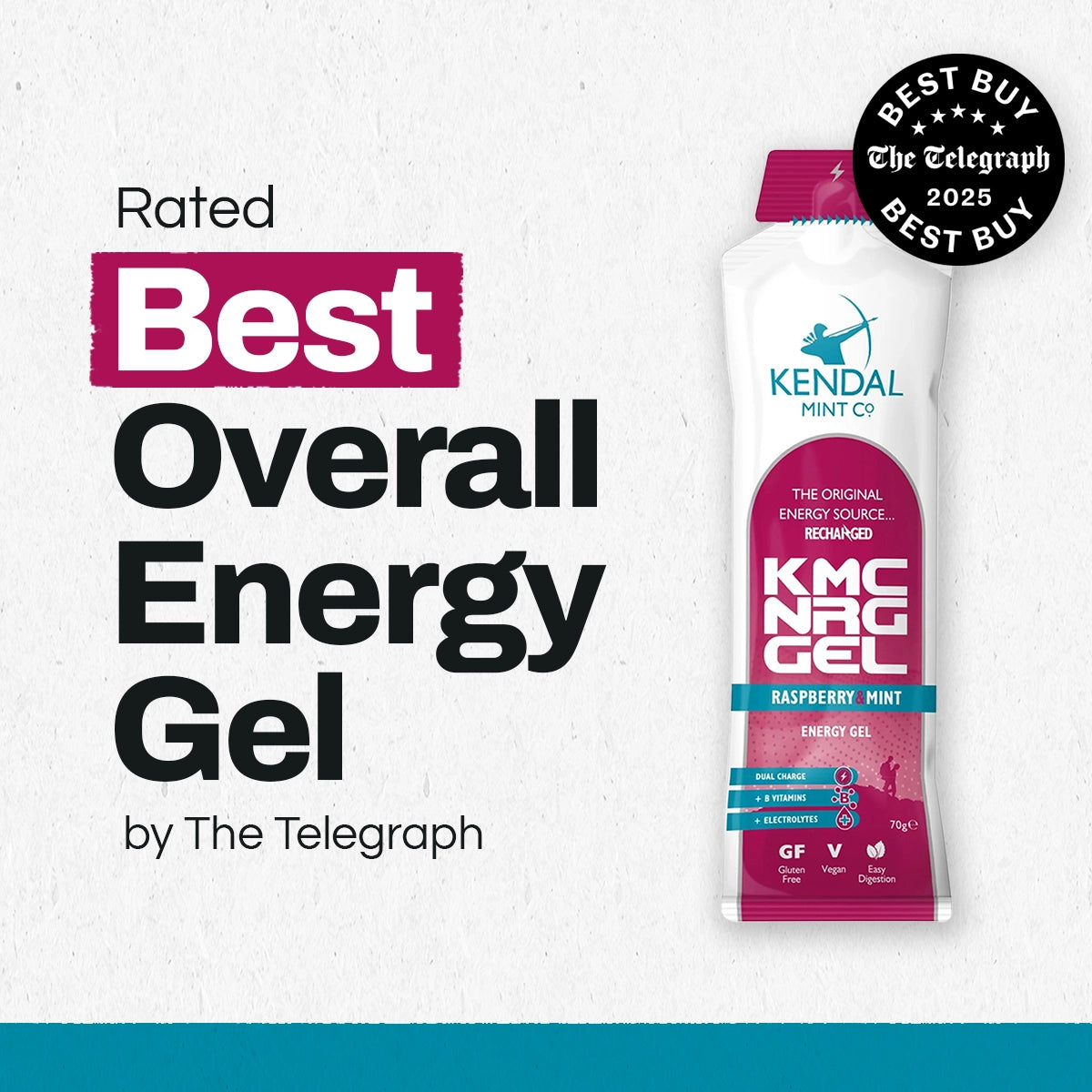 Kmc Energy Gel (Vegan): Raspberry & Mint Flavoured (70g)