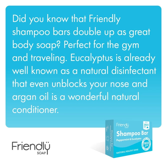 Barre de shampoing à la menthe poivrée et à l'eucalyptus - Écologique