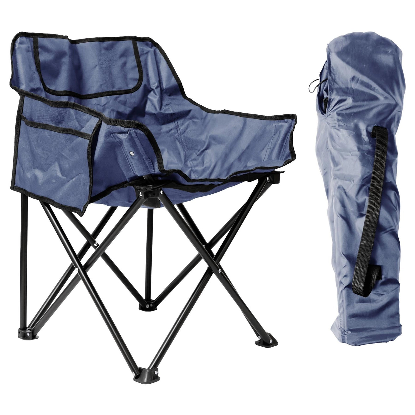 Premium Folding Camping Chair with Pockets & Carry Bag