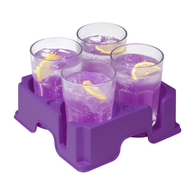 Plateau violet pour transporter des mugs, des tasses et des bouteilles