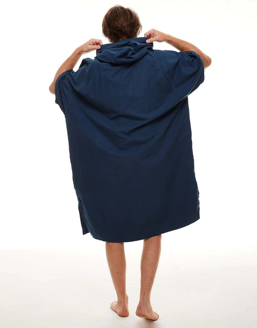 Peignoir de bain en microfibre à séchage rapide pour homme, bleu marine