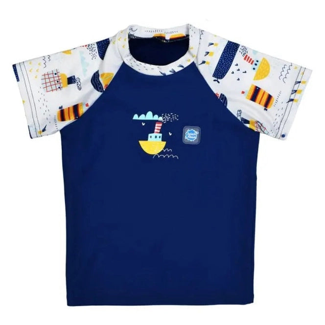 Traje de baño para niños con camiseta antierupciones | Camiseta antierupciones de manga corta