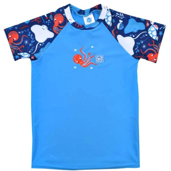 Traje de baño para niños con camiseta antierupciones | Camiseta antierupciones de manga corta
