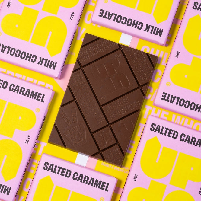 Barre de chocolat au lait au caramel salé 130 g/4,6 oz