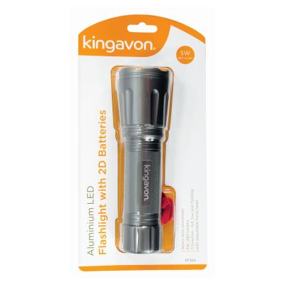 Lampe torche LED réglable en aluminium argentée 5 W – Par Kingavon