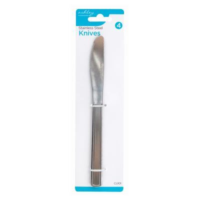 Stainless Steel Dinner Knives - Pack of 4 - By Ashley