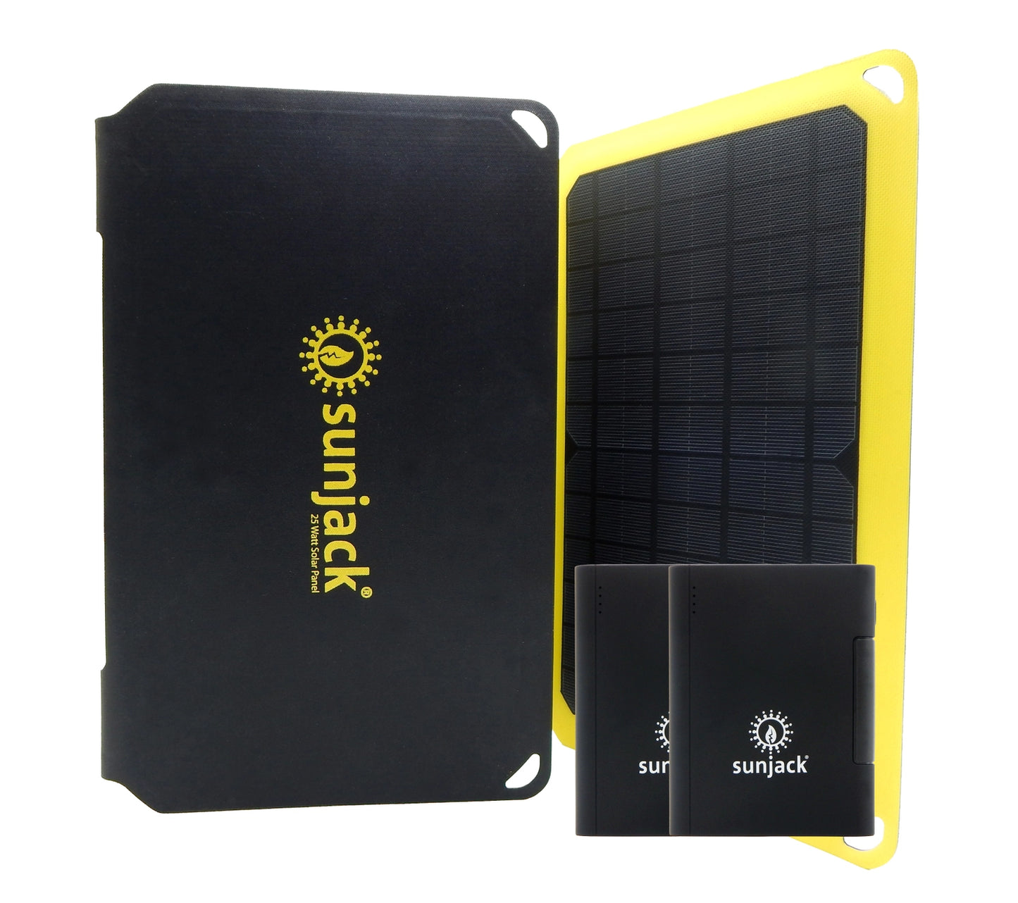 Chargeur solaire portable SunJack 25 W + 2 batteries externes 10 000 mAh