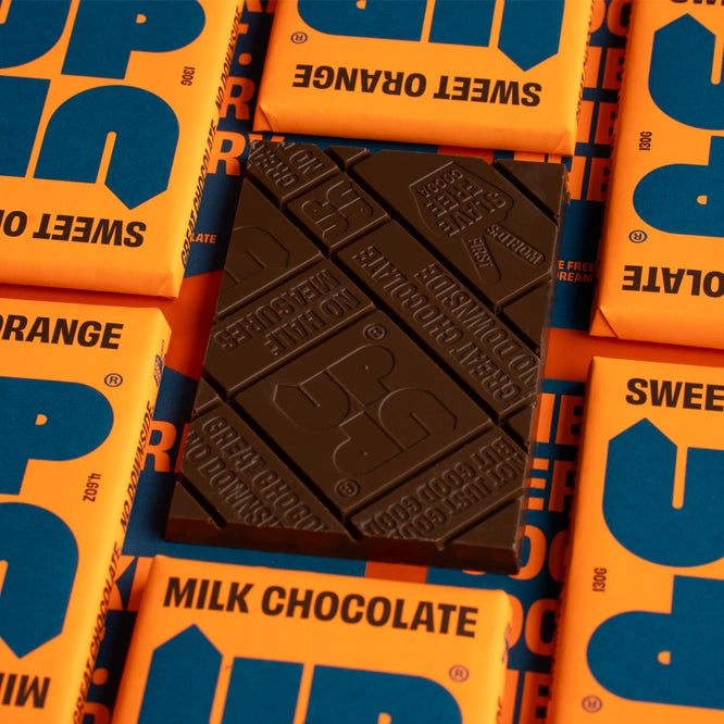 Barre de chocolat au lait à l'orange douce 130 g/4,6 oz