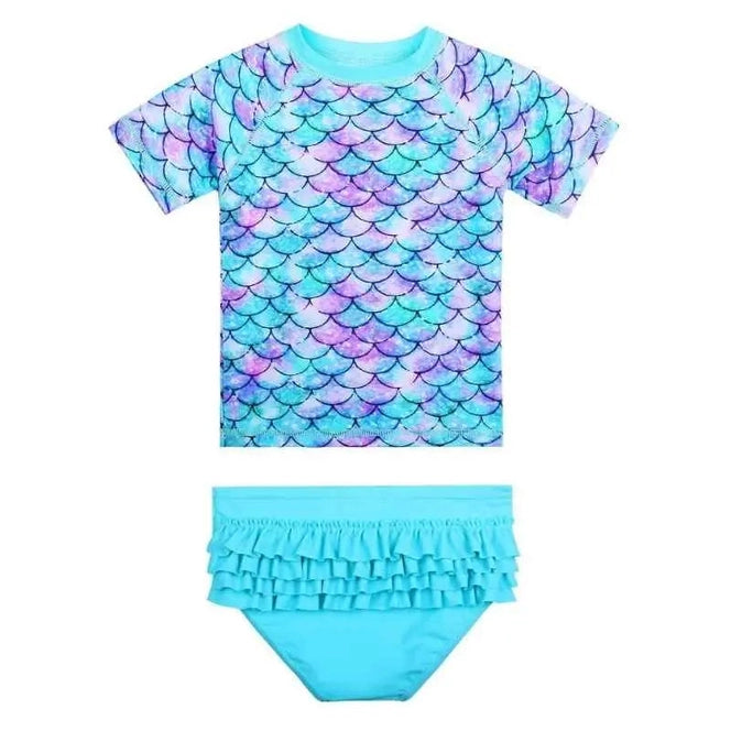Maillot de bain pour petite fille | Rash Guard UPF 50+ | Deux pièces