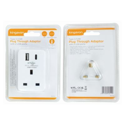 Type C/Usb Power Strip with 2 Usb Ports - By Kingavon