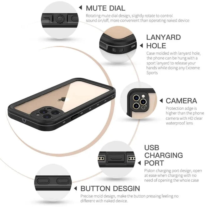 Coque étanche pour iPhone 11, iPhone 11 Pro et Pro Max