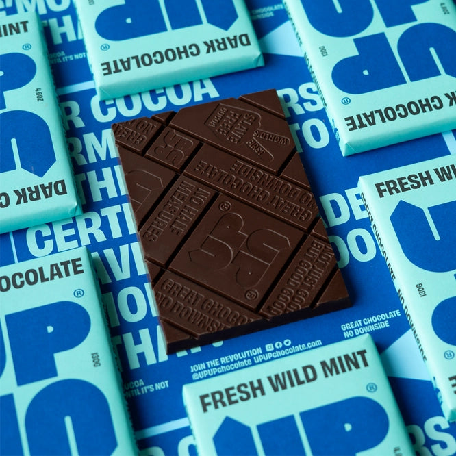 Barra de chocolate negro con menta silvestre de 130 g/4,6 oz