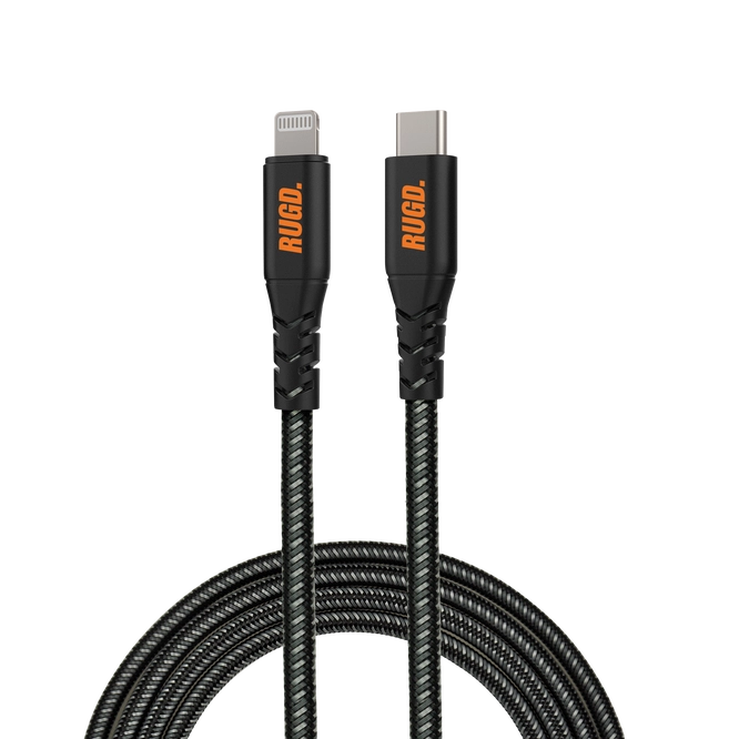 Cable de carga Lightning MFI a USB-C de Rhino Power: 3 A, 60 W