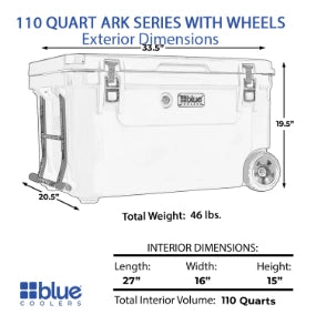 110 Quart Ark Series Roto-Molded Wheeled Cooler