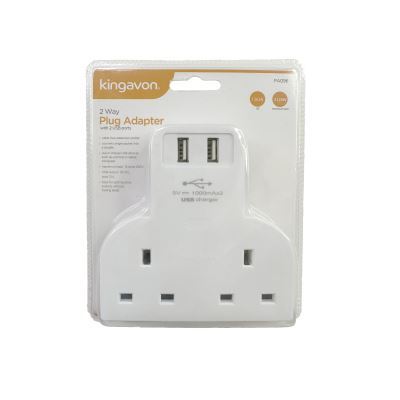 2-Way Power Strip with 2 Usb Ports - By Kingavon