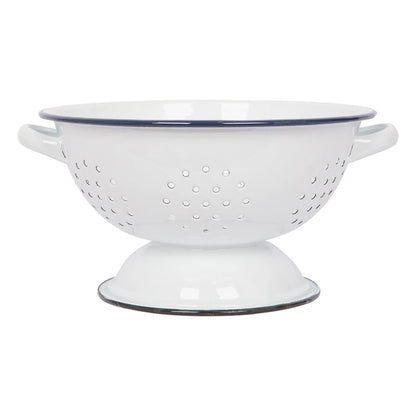 23.5cm White Enamel Colander