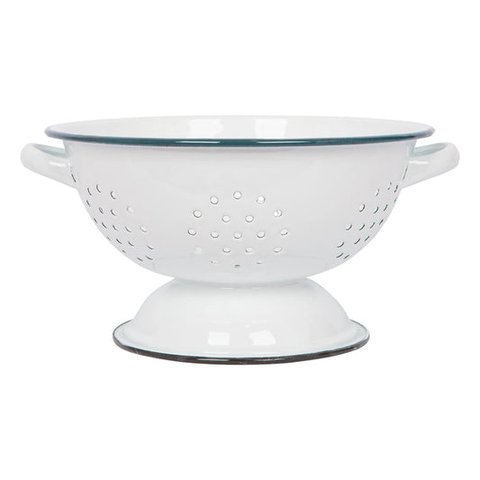 23.5cm White Enamel Colander