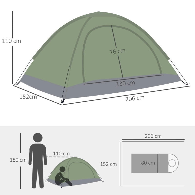 2 Person Camping Tent Dome (Camo)