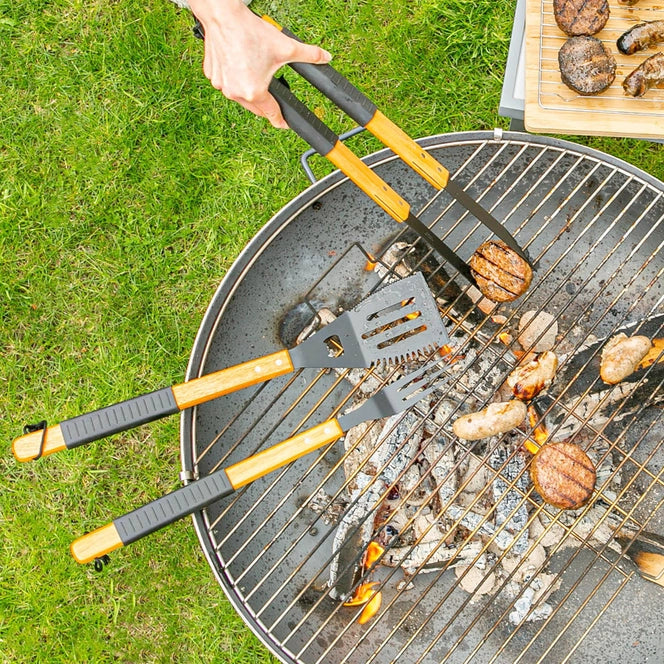 3pc Wooden Bbq Tool Set