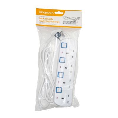 4-Way Individually Switched Extension Lead with 2m Cable - B