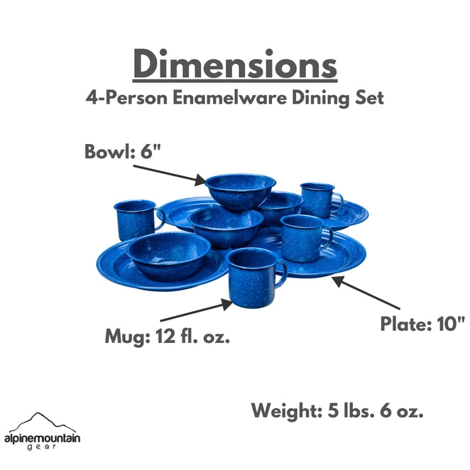 4 Person Enamel Table Set