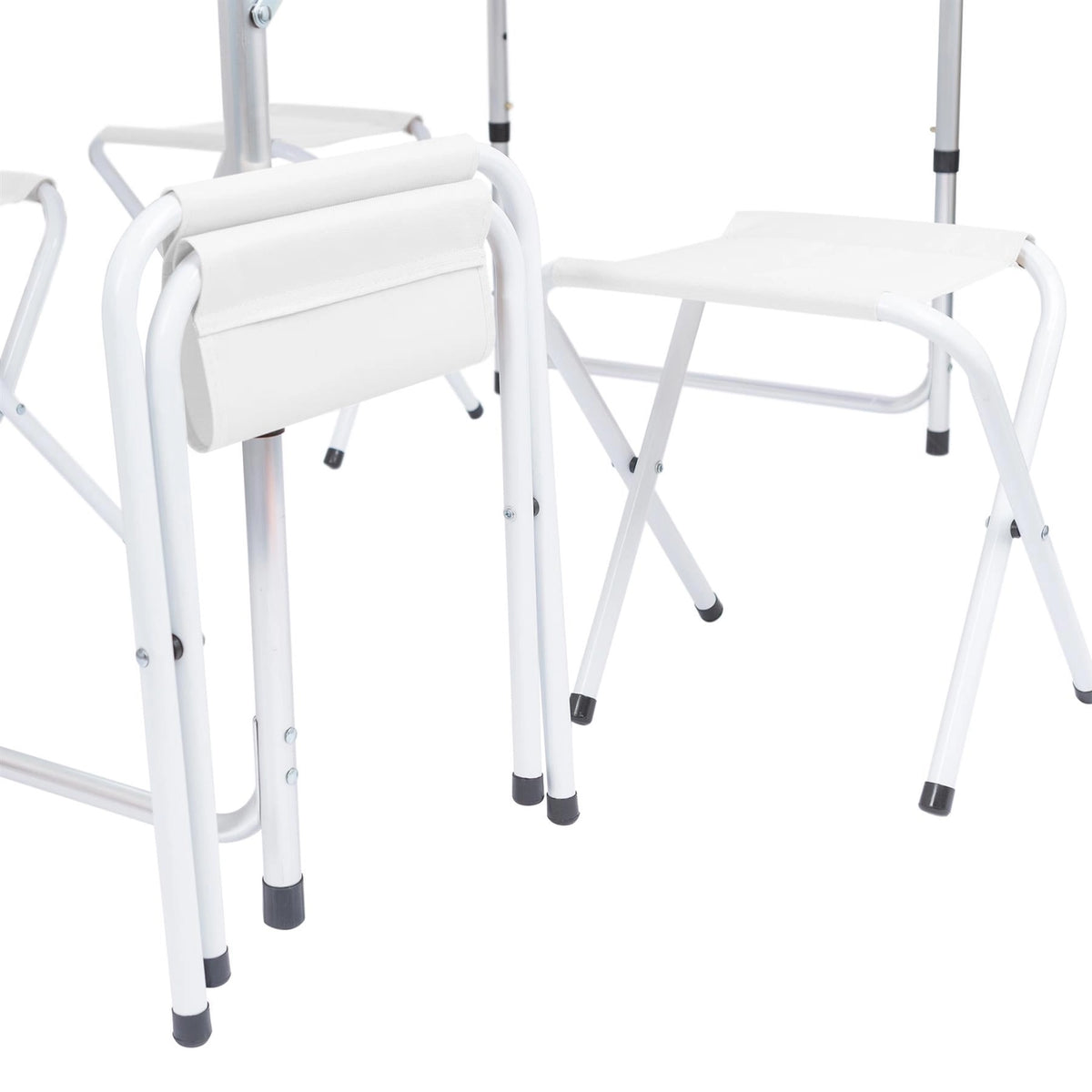 5 Piece Height Adjustable Folding Picnic Table & Chairs Set (White)