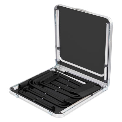 5 Piece Height Adjustable Folding Picnic Table & Chairs Set (Black)